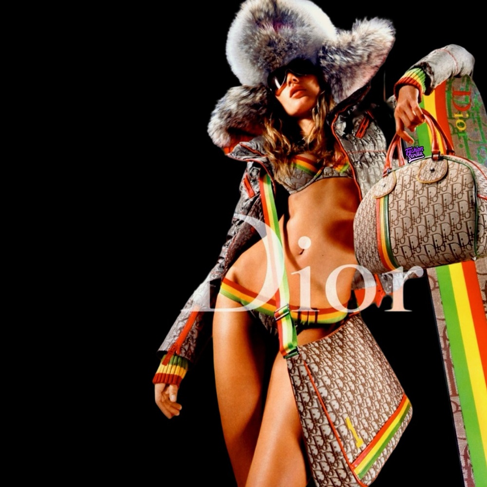 Christian Dior Vintage Monogram Logo Canvas & Leather Rasta Trotter Mini Skirt - Picture 10 of 17